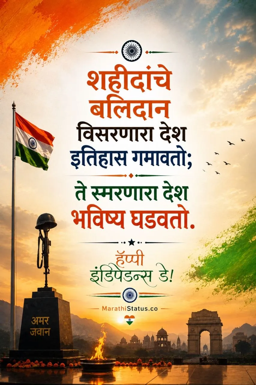 शहीदांच्या बलिदानाची आठवण करून देणारा Marathi Patriotic Status